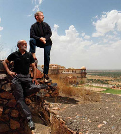 Aman Nath with his late partner Francis during the formative years of Tijara Fort facelift